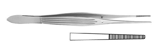 MC INDOE Пінцет анатомічний; прямий; із зубчиками; 15,0см; ширина бранш 1,4+/-0,2. Tontarra Medizintechnik GmbH